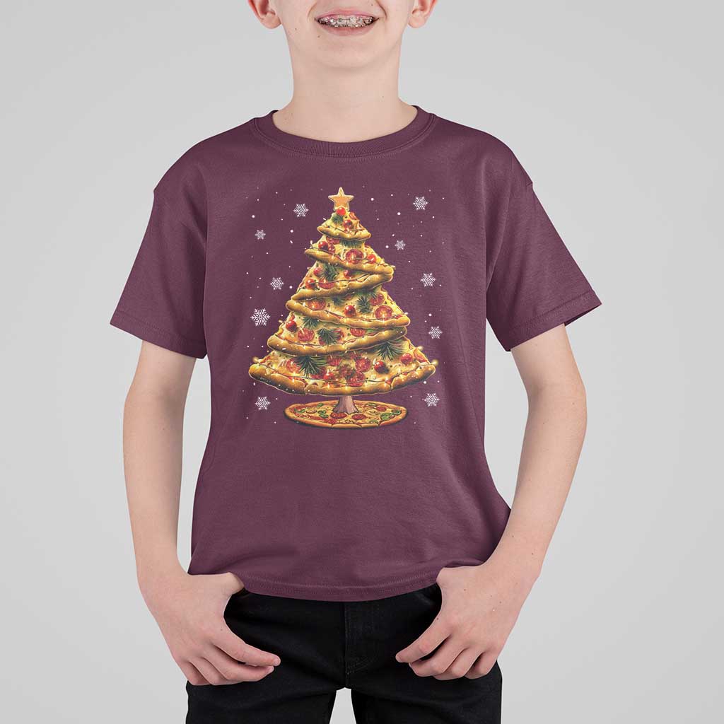 Pizza Christmas Tree T Shirt For Kid Xmas Gifts Kids - Wonder Print Shop