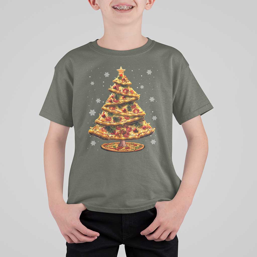 Pizza Christmas Tree T Shirt For Kid Xmas Gifts Kids - Wonder Print Shop