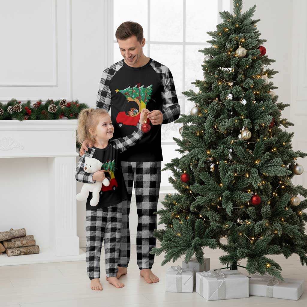 Christmas Kids Plaid Pajama Set Red Car Tree Cute Xmas Toddler Boys - Wonder Print Shop