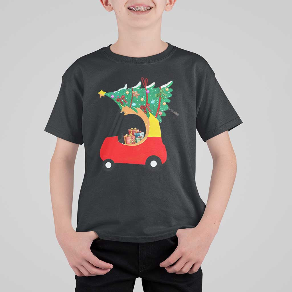 Christmas Kids T Shirt For Kid Red Car Tree Cute Xmas Toddler Boys - Wonder Print Shop