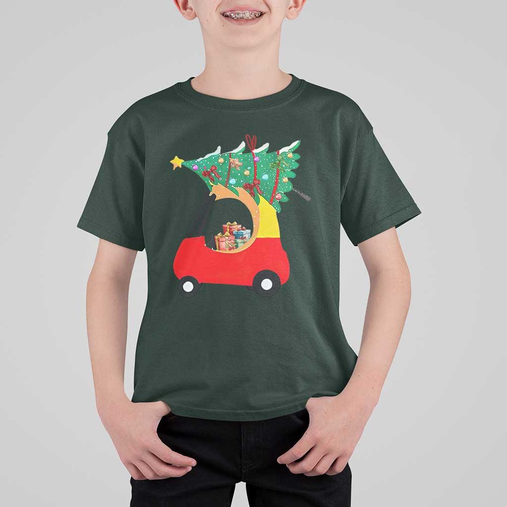 Christmas Kids T Shirt For Kid Red Car Tree Cute Xmas Toddler Boys - Wonder Print Shop