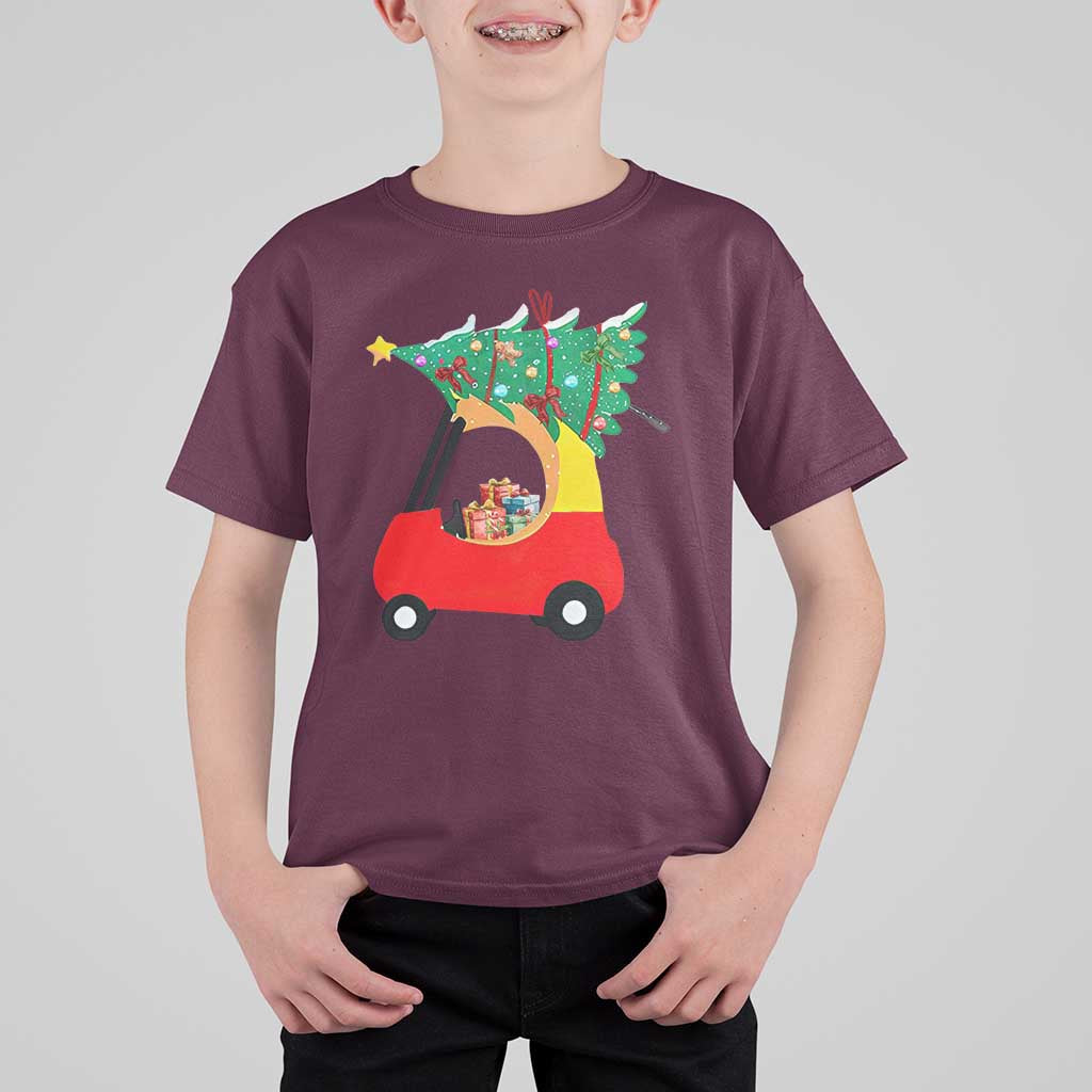 Christmas Kids T Shirt For Kid Red Car Tree Cute Xmas Toddler Boys - Wonder Print Shop