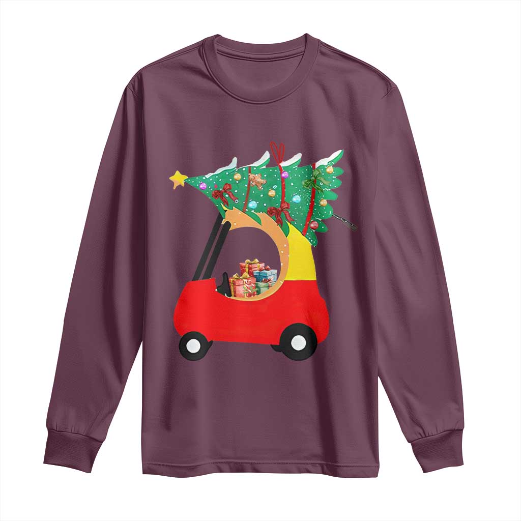 Christmas Kids Long Sleeve Shirt Red Car Tree Cute Xmas Toddler Boys