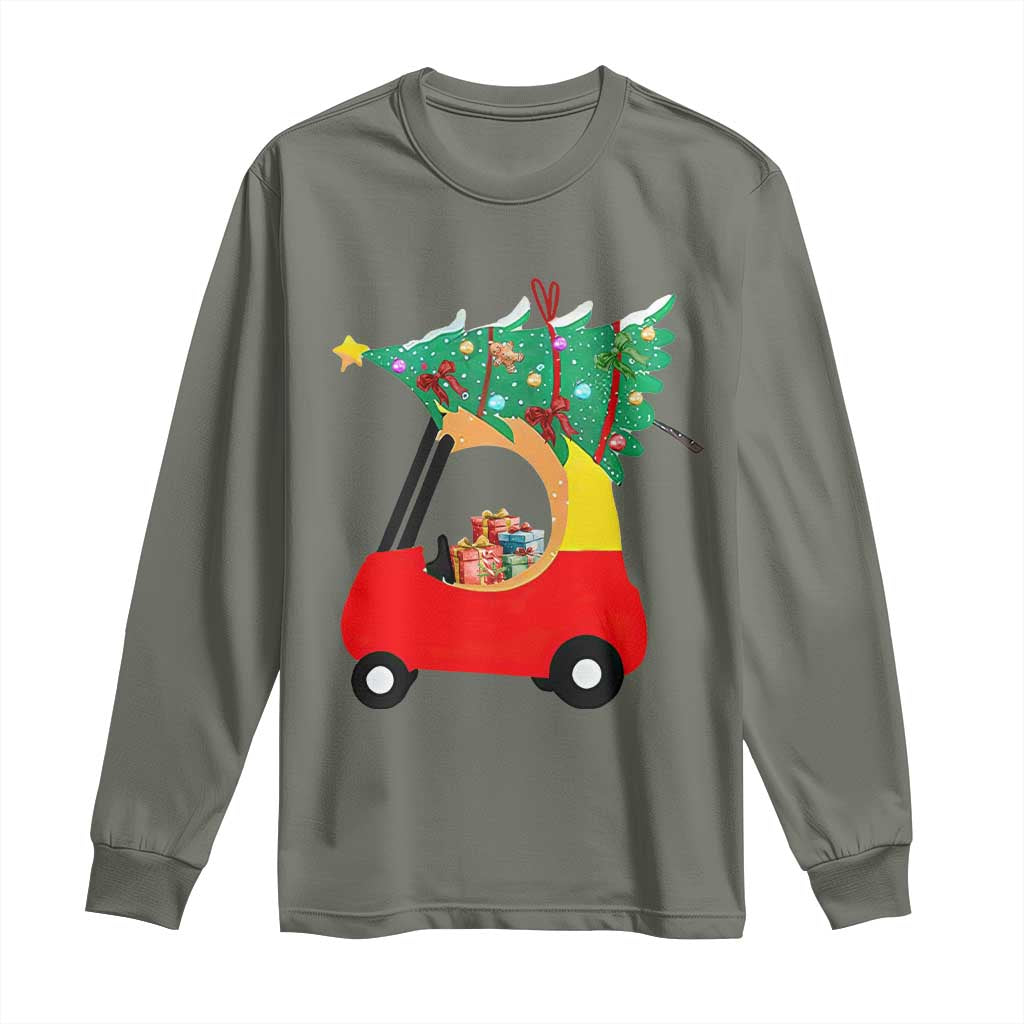 Christmas Kids Long Sleeve Shirt Red Car Tree Cute Xmas Toddler Boys
