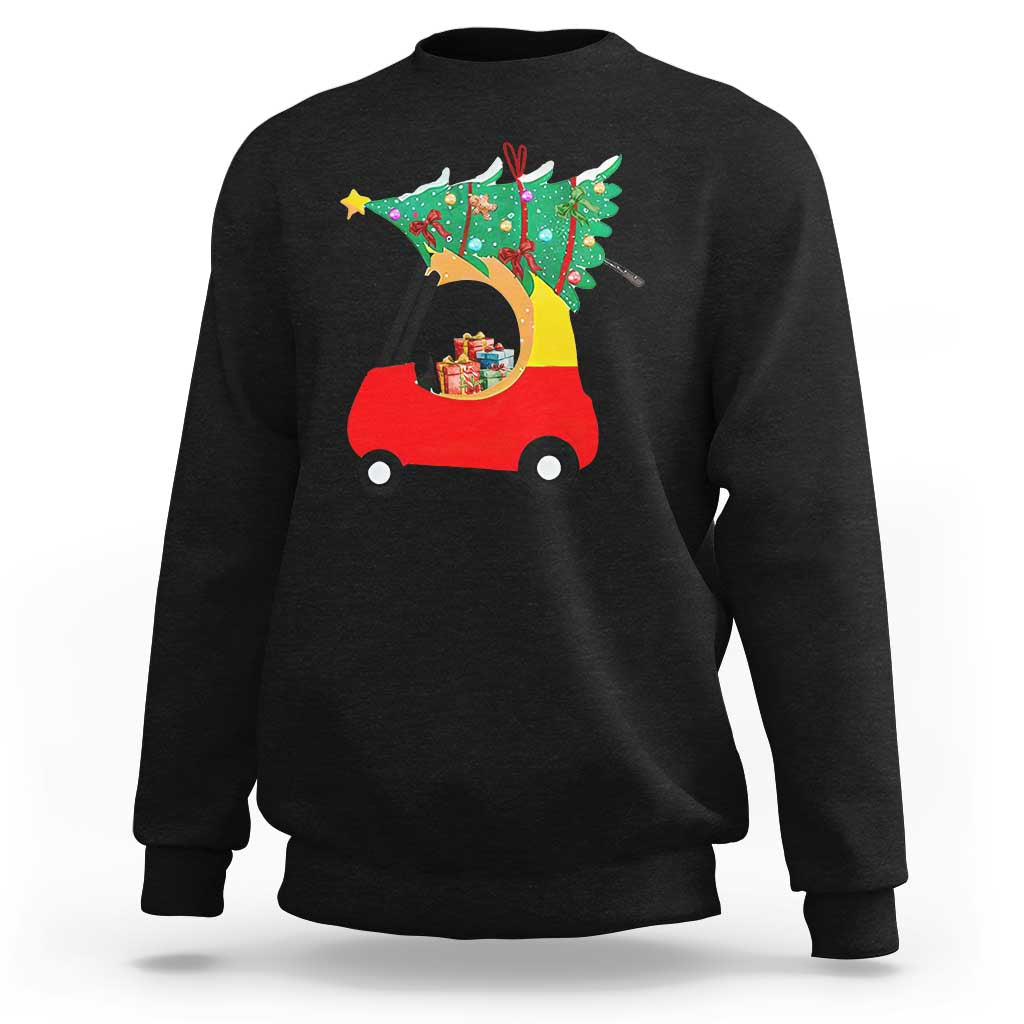 Christmas Kids Sweatshirt Red Car Tree Cute Xmas Toddler Boys - Wonder Print Shop