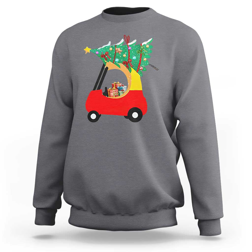 Christmas Kids Sweatshirt Red Car Tree Cute Xmas Toddler Boys - Wonder Print Shop