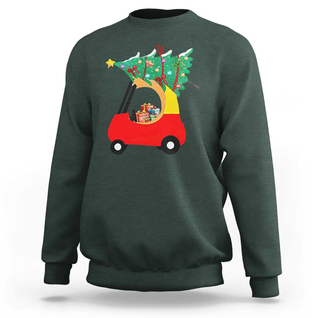 Christmas Kids Sweatshirt Red Car Tree Cute Xmas Toddler Boys - Wonder Print Shop