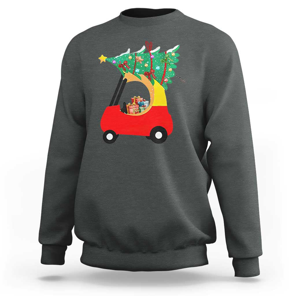 Christmas Kids Sweatshirt Red Car Tree Cute Xmas Toddler Boys - Wonder Print Shop