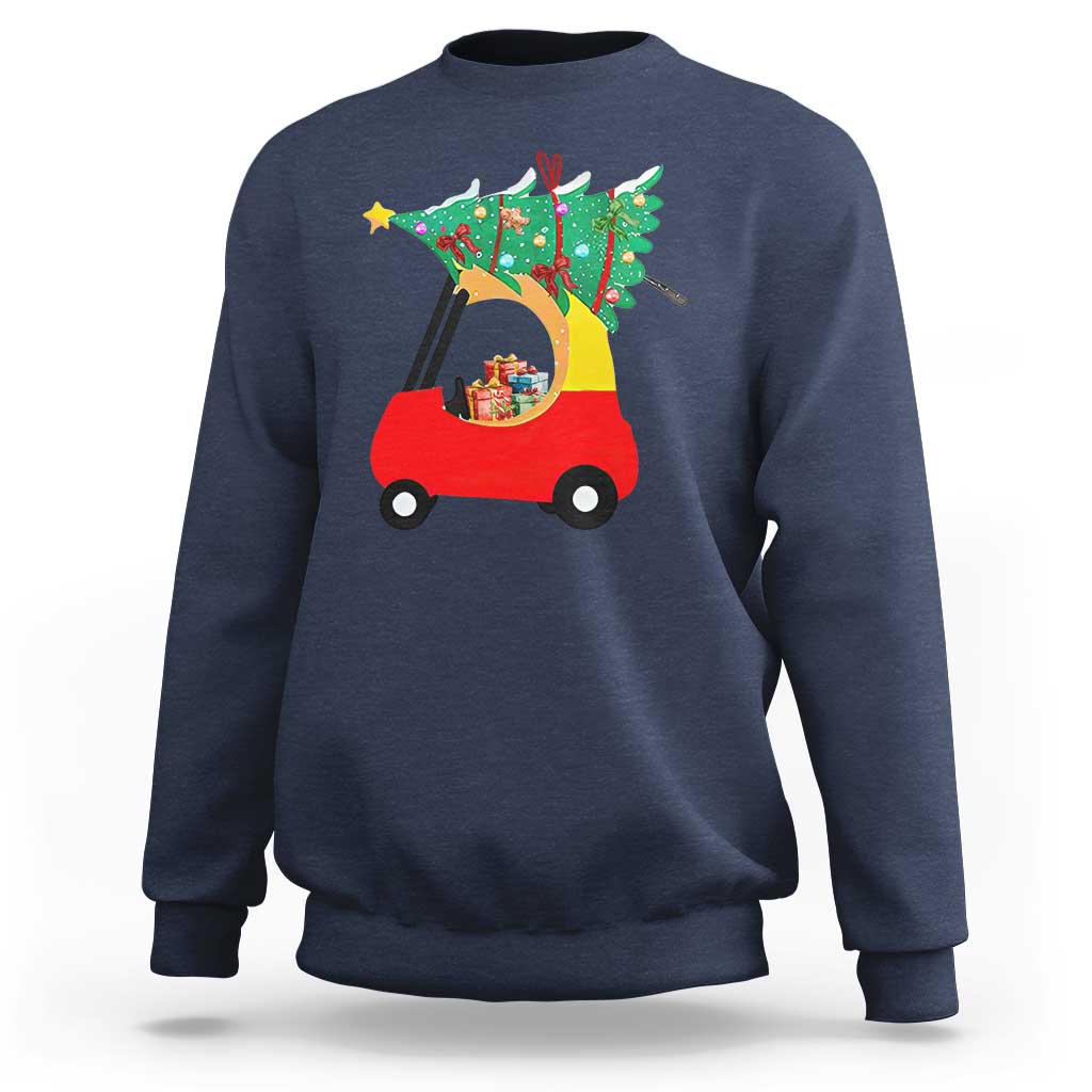 Christmas Kids Sweatshirt Red Car Tree Cute Xmas Toddler Boys - Wonder Print Shop