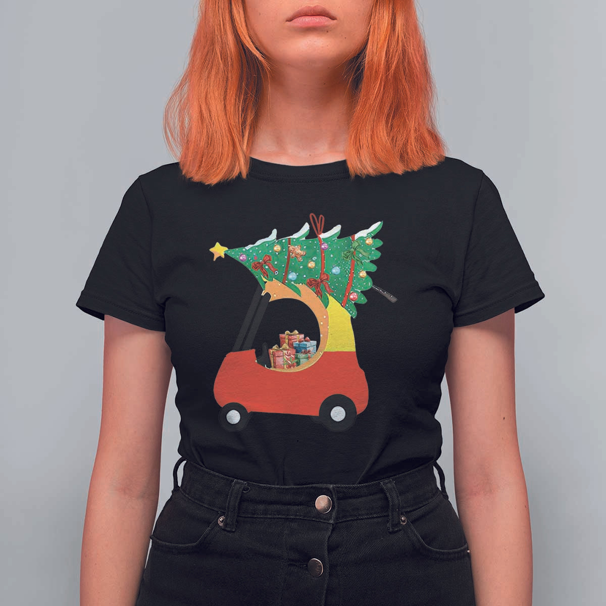 Christmas Kids T Shirt For Women Red Car Tree Cute Xmas Toddler Boys - Wonder Print Shop