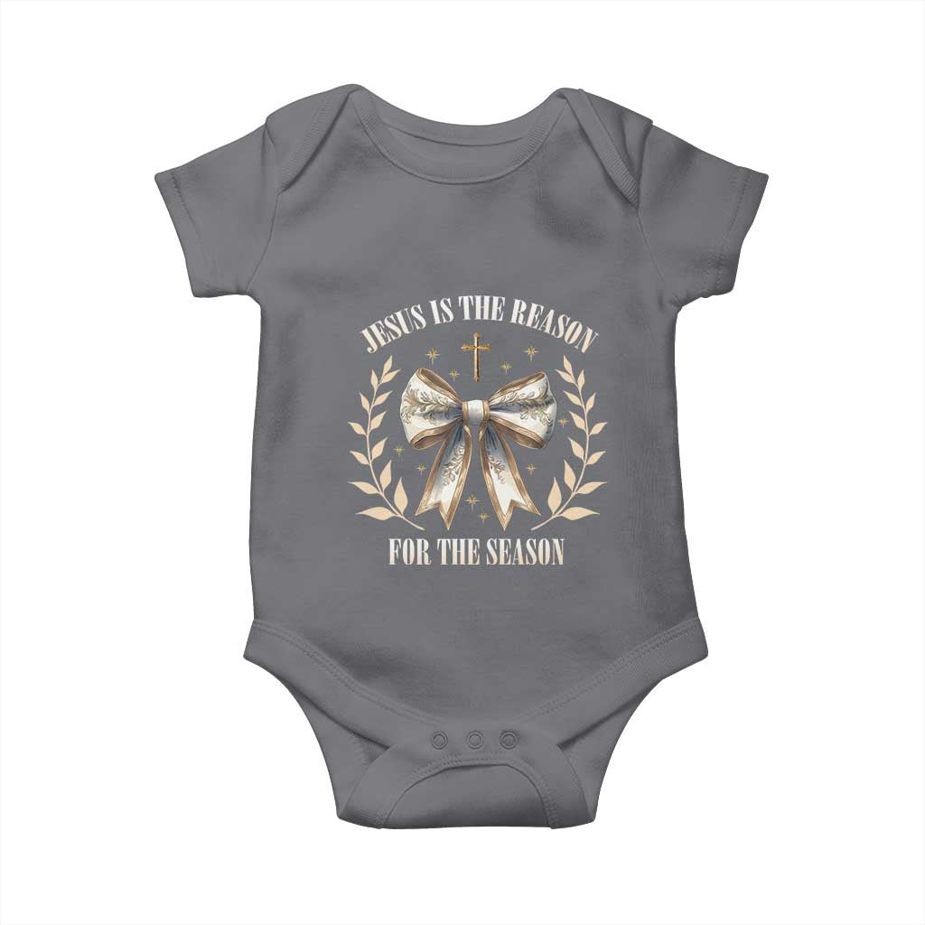 Jesus is the Reason Baby Onesie Xmas Jesus Lover Religious Christmas Coquette Bow