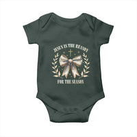 Jesus is the Reason Baby Onesie Xmas Jesus Lover Religious Christmas Coquette Bow