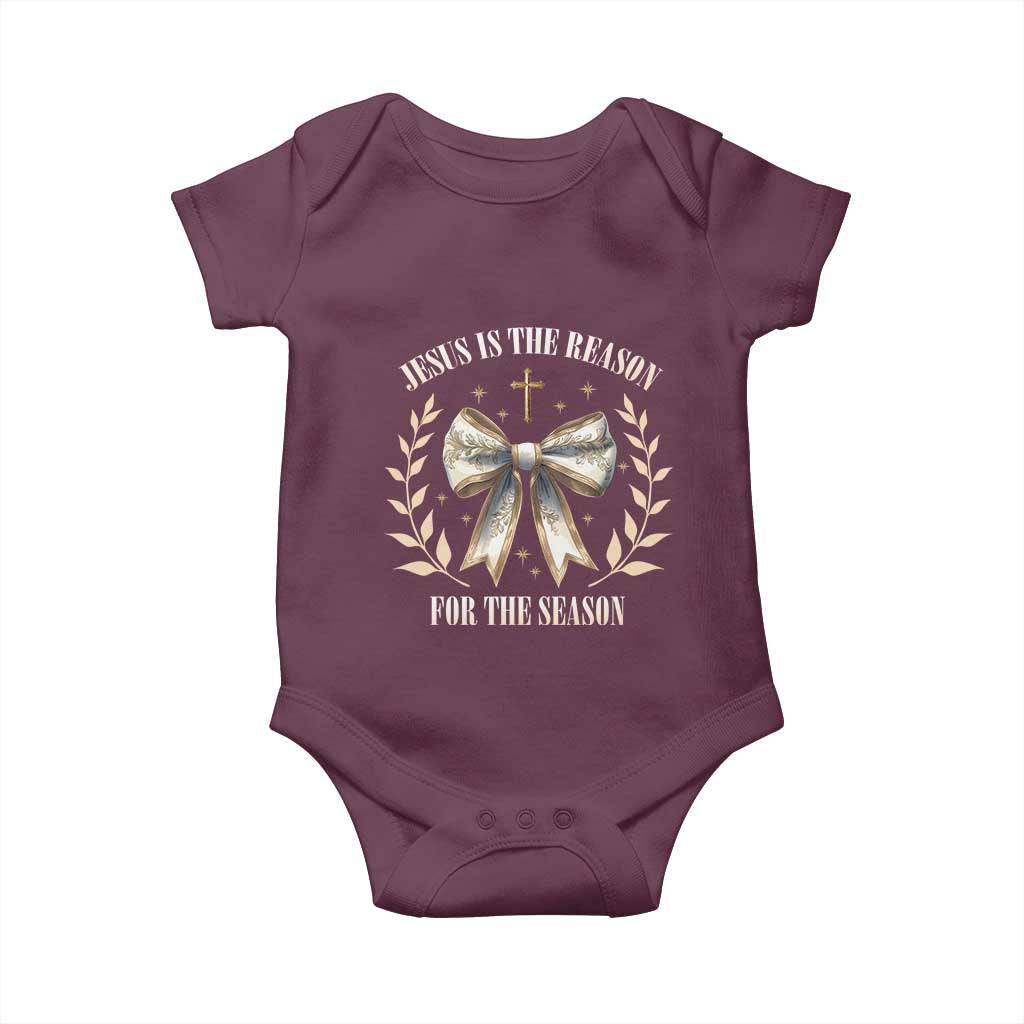 Jesus is the Reason Baby Onesie Xmas Jesus Lover Religious Christmas Coquette Bow