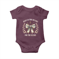 Jesus is the Reason Baby Onesie Xmas Jesus Lover Religious Christmas Coquette Bow