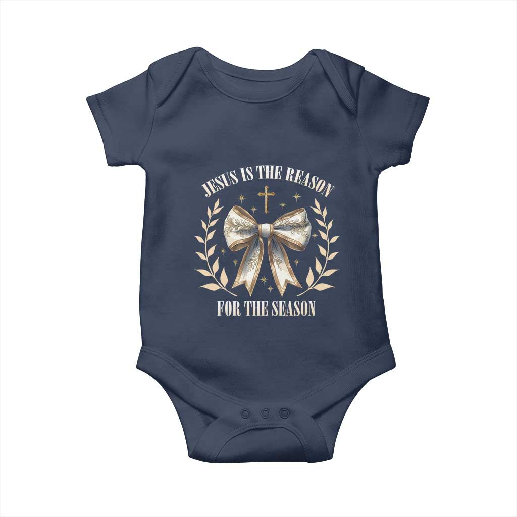 Jesus is the Reason Baby Onesie Xmas Jesus Lover Religious Christmas Coquette Bow