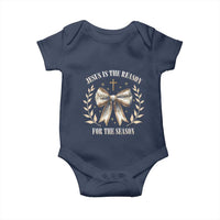 Jesus is the Reason Baby Onesie Xmas Jesus Lover Religious Christmas Coquette Bow