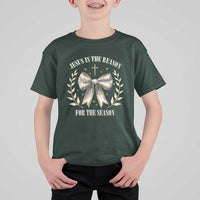 Jesus is the Reason T Shirt For Kid Xmas Jesus Lover Religious Christmas Coquette Bow - Wonder Print Shop