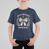 Jesus is the Reason T Shirt For Kid Xmas Jesus Lover Religious Christmas Coquette Bow - Wonder Print Shop