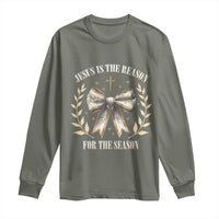Jesus is the Reason Long Sleeve Shirt Xmas Jesus Lover Religious Christmas Coquette Bow