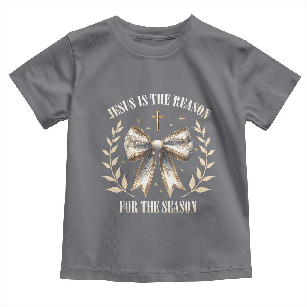 Jesus is the Reason Toddler T Shirt Xmas Jesus Lover Religious Christmas Coquette Bow