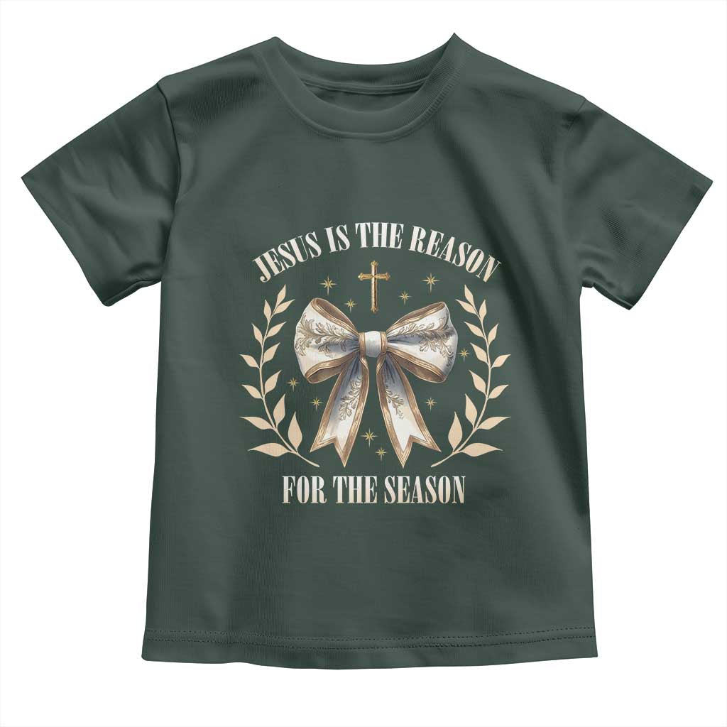 Jesus is the Reason Toddler T Shirt Xmas Jesus Lover Religious Christmas Coquette Bow