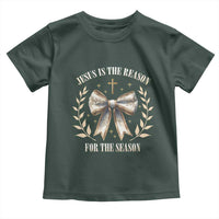 Jesus is the Reason Toddler T Shirt Xmas Jesus Lover Religious Christmas Coquette Bow