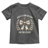 Jesus is the Reason Toddler T Shirt Xmas Jesus Lover Religious Christmas Coquette Bow