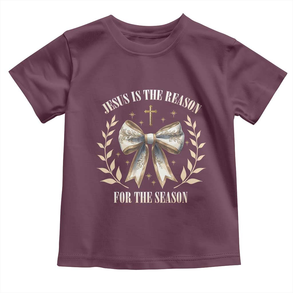 Jesus is the Reason Toddler T Shirt Xmas Jesus Lover Religious Christmas Coquette Bow