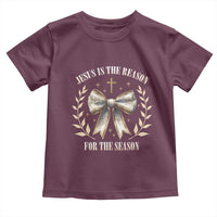 Jesus is the Reason Toddler T Shirt Xmas Jesus Lover Religious Christmas Coquette Bow