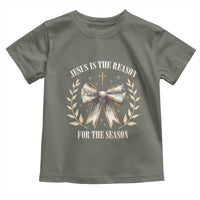 Jesus is the Reason Toddler T Shirt Xmas Jesus Lover Religious Christmas Coquette Bow