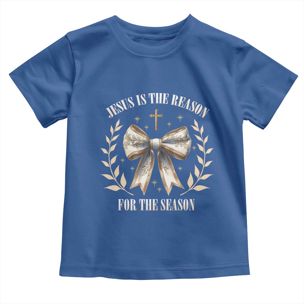 Jesus is the Reason Toddler T Shirt Xmas Jesus Lover Religious Christmas Coquette Bow