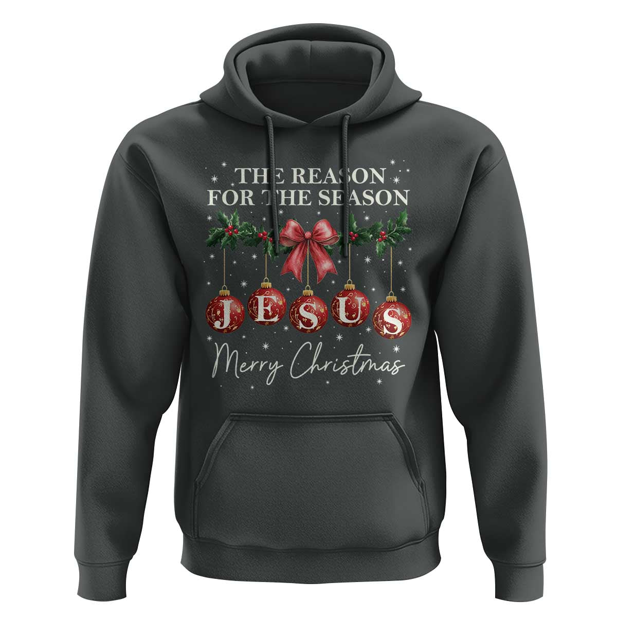 Christian Christmas Hoodie Merry Xmas Jesus The Reason Coquette Bow
