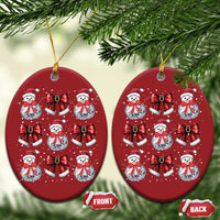 Xmas Coquette Christmas Ornament Girly Xmas Disco Snowman Bow - Wonder Print Shop