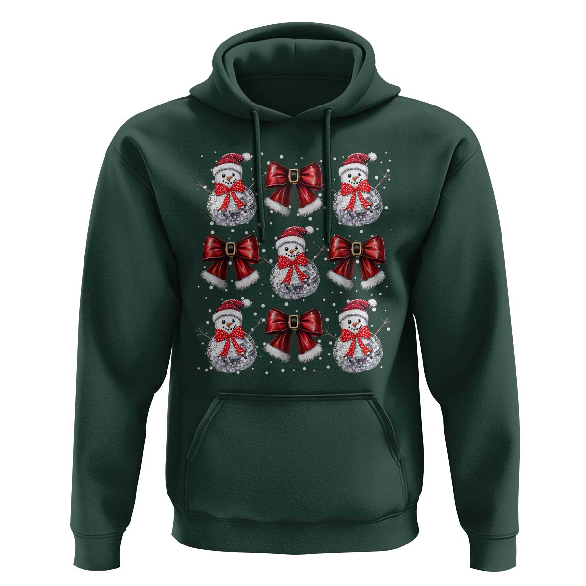 Christmas Coquette Hoodie Girly Xmas Disco Snowman Bow