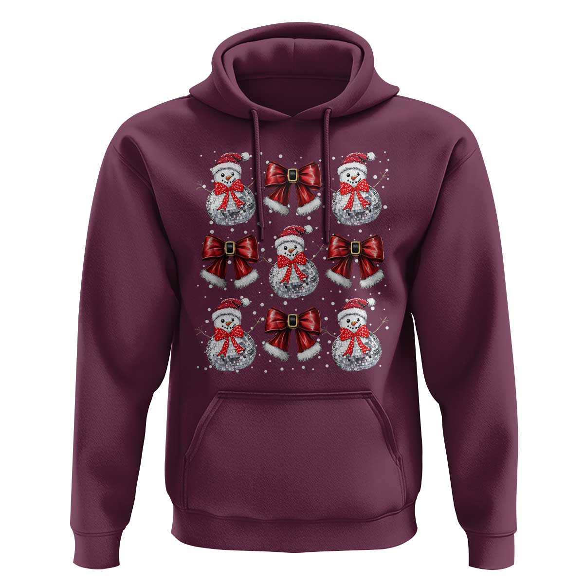 Christmas Coquette Hoodie Girly Xmas Disco Snowman Bow