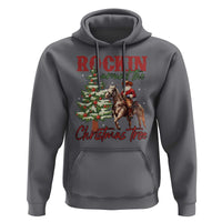 Western Christmas Hoodie Vintage 90s Cowboy Santa Claus Xmas Tree