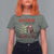 Western Christmas T Shirt For Women Vintage 90s Cowboy Santa Claus Xmas Tree - Wonder Print Shop