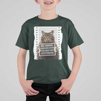 Funny Cat Christmas T Shirt For Kid Mugshot I Knocked Down The Xmas Tree - Wonder Print Shop
