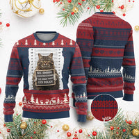 Funny Cat Ugly Christmas Sweater Mugshot I Knocked Down The Xmas Tree - Wonder Print Shop