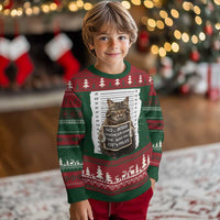 Funny Cat Ugly Christmas Sweater Mugshot I Knocked Down The Xmas Tree - Wonder Print Shop