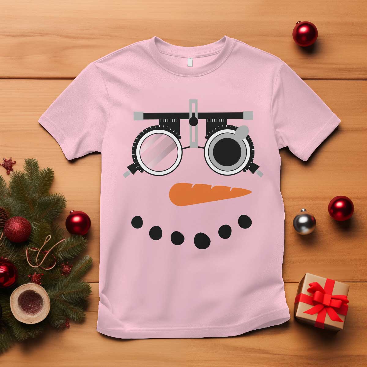 Christmas Optometry T Shirt Funny Snowman Optometrist Eye Doctor Ophthalmologist - Wonder Print Shop