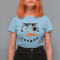 Christmas Optometry T Shirt For Women Funny Snowman Optometrist Eye Doctor Ophthalmologist - Wonder Print Shop