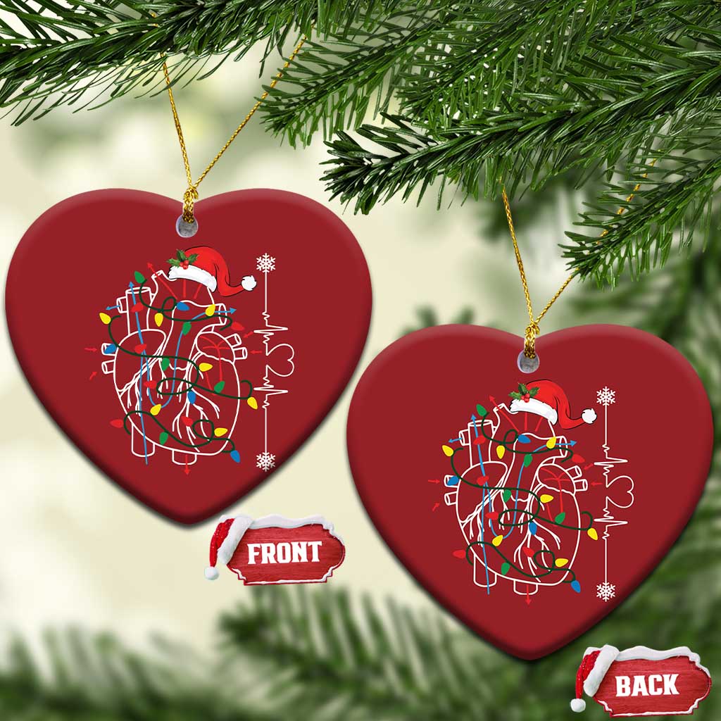 Xmas Cardiac Nurse Christmas Ornament Anatomical Xmas Heart Anatomy - Wonder Print Shop