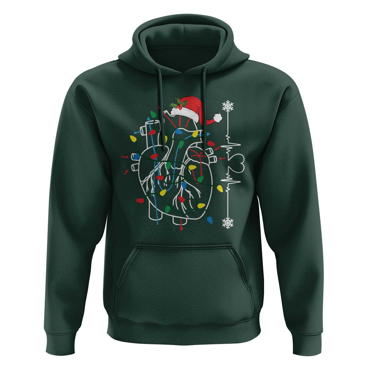 Christmas Cardiac Nurse Hoodie Anatomical Xmas Heart Anatomy
