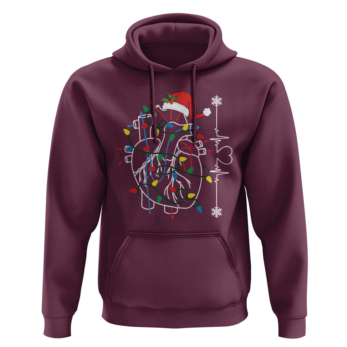 Christmas Cardiac Nurse Hoodie Anatomical Xmas Heart Anatomy
