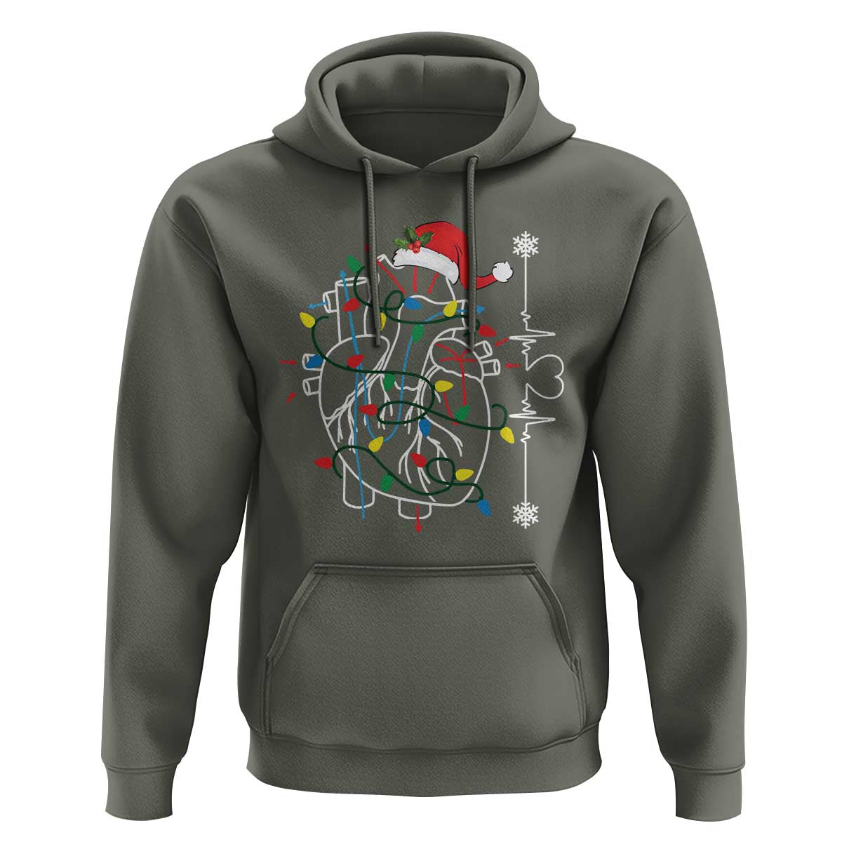 Christmas Cardiac Nurse Hoodie Anatomical Xmas Heart Anatomy