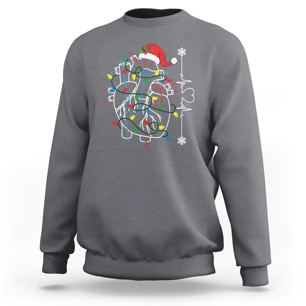Christmas Cardiac Nurse Sweatshirt Anatomical Xmas Heart Anatomy - Wonder Print Shop