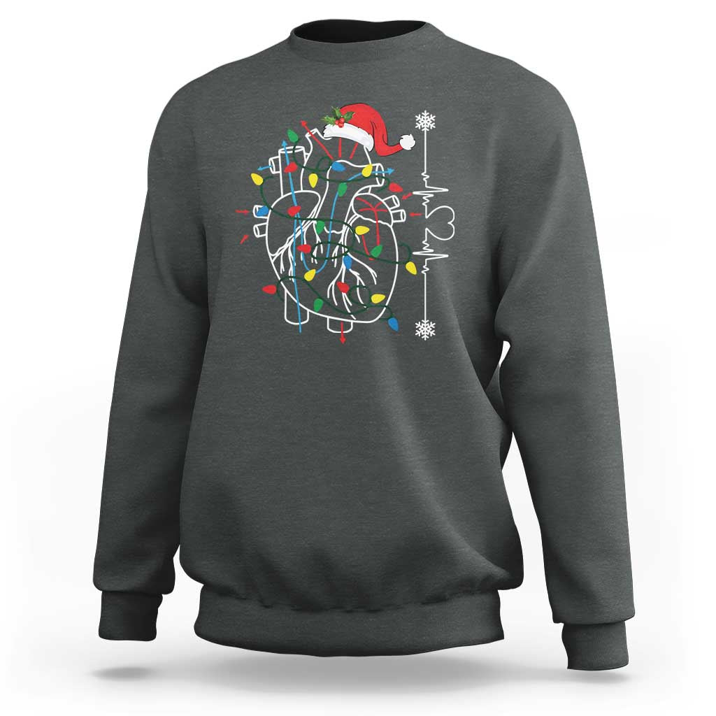 Christmas Cardiac Nurse Sweatshirt Anatomical Xmas Heart Anatomy - Wonder Print Shop
