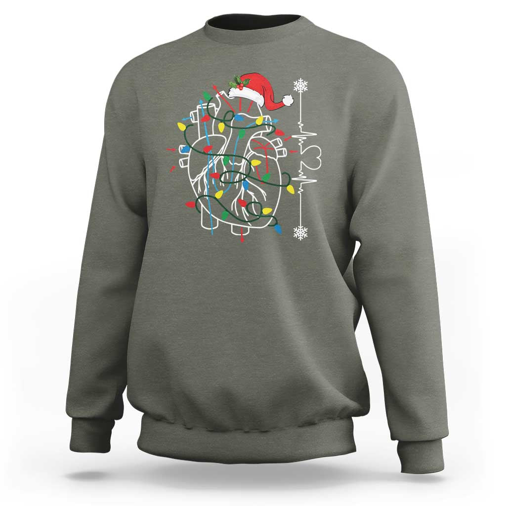 Christmas Cardiac Nurse Sweatshirt Anatomical Xmas Heart Anatomy - Wonder Print Shop