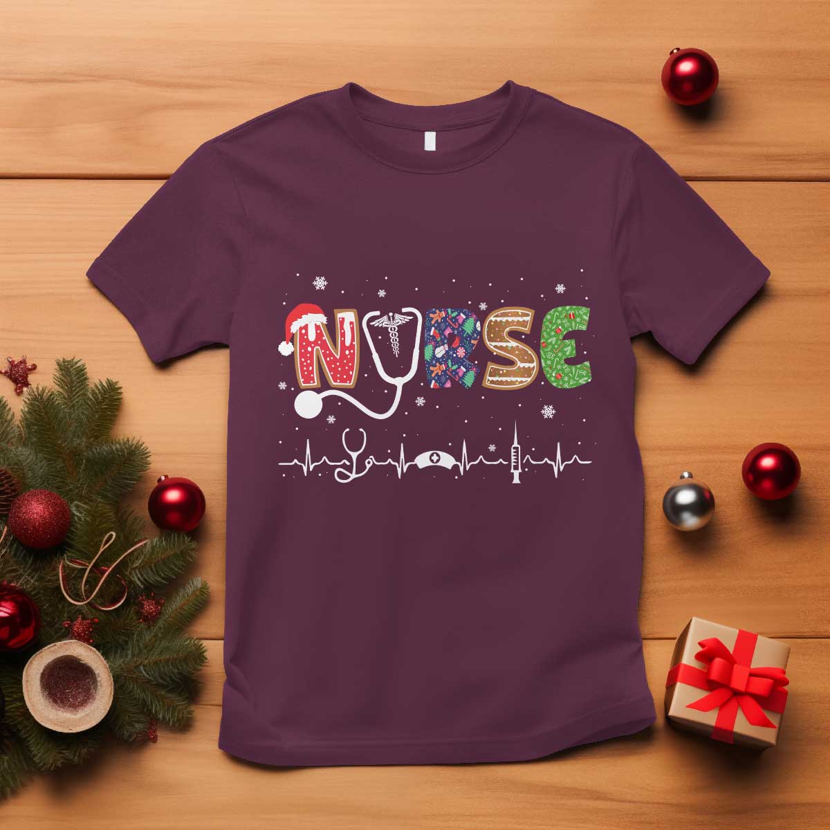 Nurse Christmas T Shirt Nursing RN LPN NP Nicu Xmas Gift - Wonder Print Shop